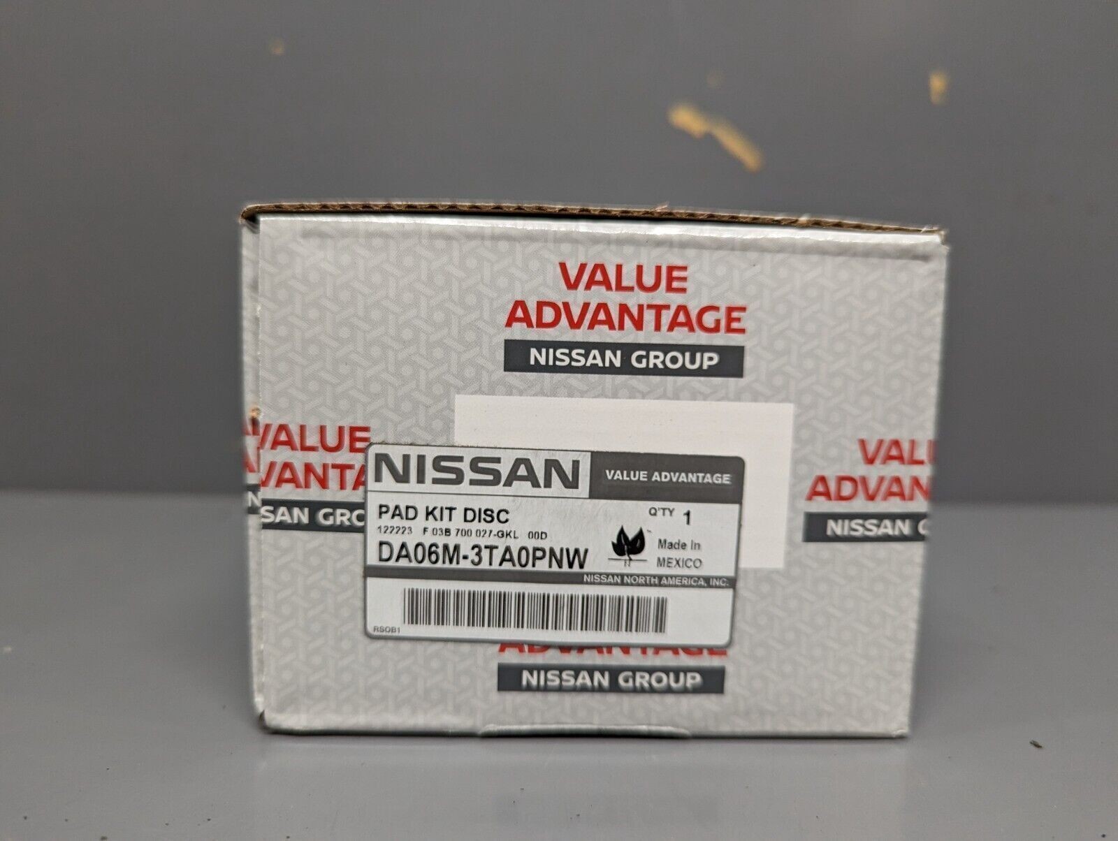 GENUINE NISSAN VALUE ADVANTAGE FRONT BRAKE PADS DA06M-3TA0PNW