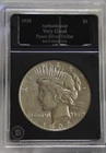 1935 US Peace Silver Dollar $1 VF (Cleaned) Bradford Slab