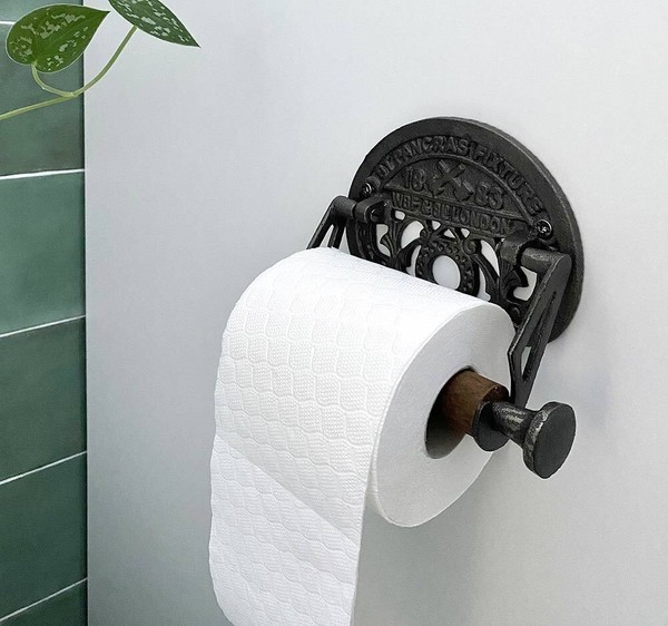 Toilettenpapierhalter London Eisenbahn Nostalgie Gusseisen Vintage Antik-Stil-image