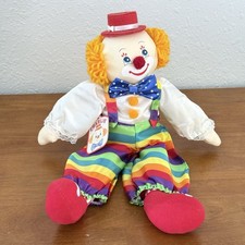 NWT Vintage RUSS BERRIE  CO. Charlie The Clown 719 16  Rainbow Romper T71