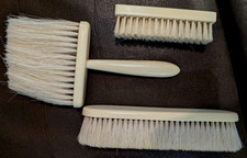 Antique Victorian French Ivory Celluloid Vanity Brush Set Lot of 3