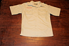 Boy Scouts of America BSA Youth Shirt Large Tan No Patches Plain Short Sleeve
