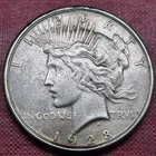 1928 Silver Peace Dollar 1$ Encased Pendant Philadelphia or San Francisco #99691