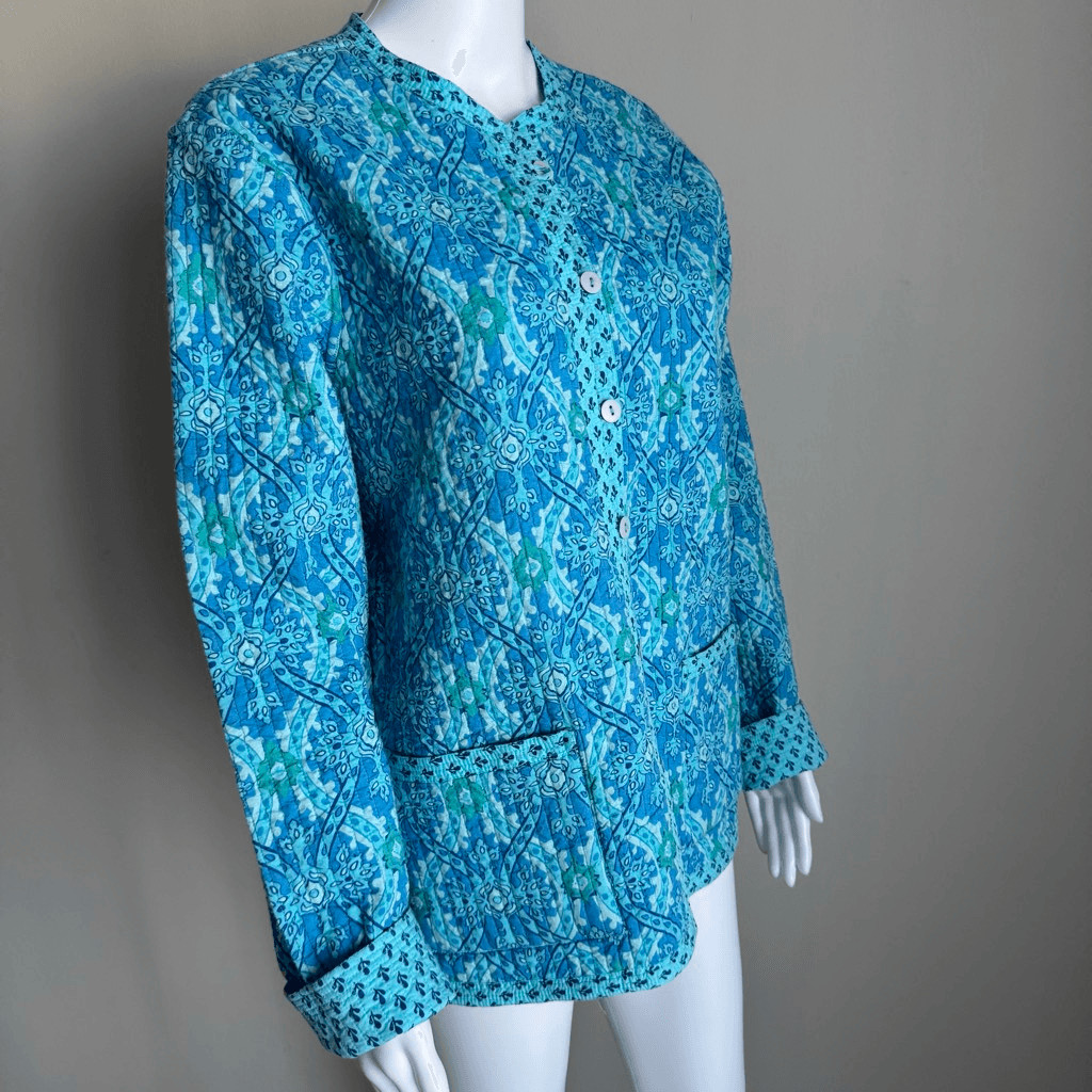 Appleseeds Reversible Quilted Patchwork Jacket 10… - image 2