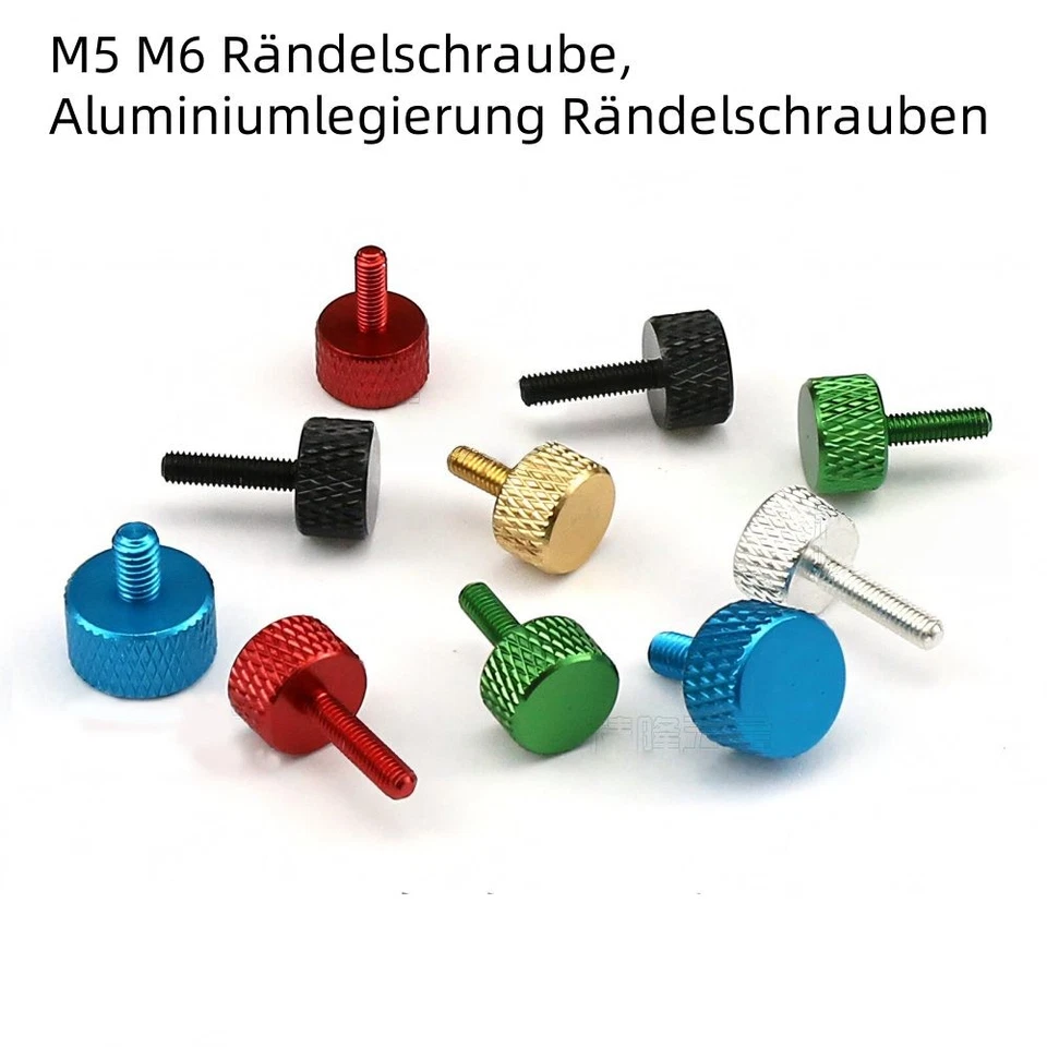 Rändelschraube, Aluminiumlegierung Rändelschrauben, Mehrfarbig Schrauben M5 M6 - Bild 1 von 4
