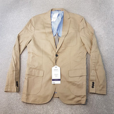 Next Mens Jacket 40L Brown Blazer Stretch Fab...