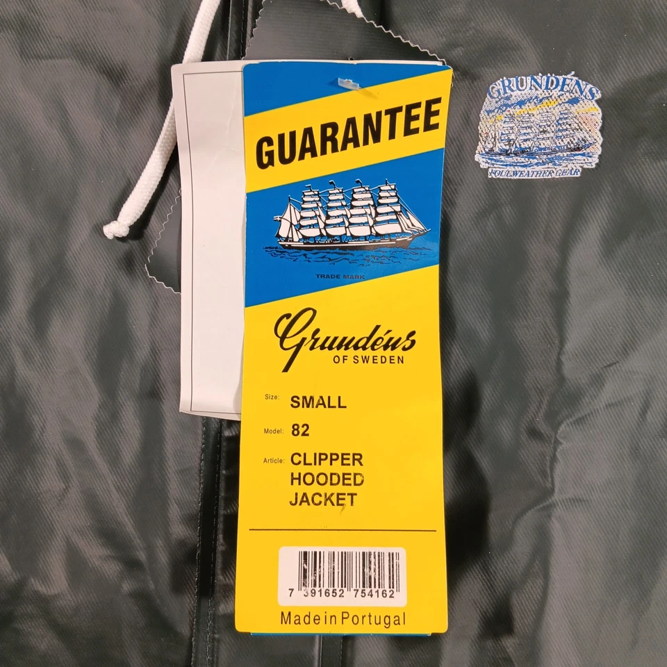 Grundens Jacket Mens Small Green Clipper Hooded 82 Pvc Heavy Duty Fishing NWT - Image 2 of 4