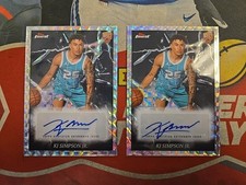 (2l 2025 Topps Finest Basketball KJ Simpson Jr Rookie Electrifying Signature KH2