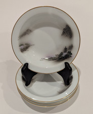 Set/4 Vintage FUKAGAWA Arita Landscape Fruit Dessert Berry Bowl 903 Gold Rim 5.5