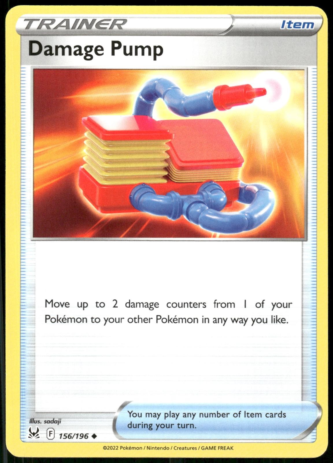 Damage Pump 156/196 Lost Origin Pokemon Card 2022 Near Mint