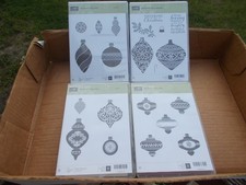 Stampin'Up Lot of 3 CHRISTMAS ORNAMENTS clear-mount stamp sets NEW 16 Ornaments