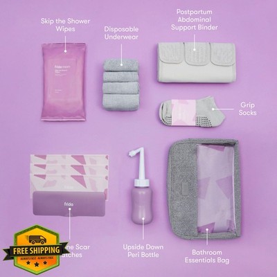Frida Mom C-Section Recovery Kit Socks Peri Bottle Binder Scar Patches Bag