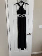 Xtraordinary Black Cut Out Dress Size 0- Jeweled WaistBand