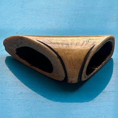 Traditional Netsuke Carving with Patina, Approx. 7cm Japanese Ornamental Figurin