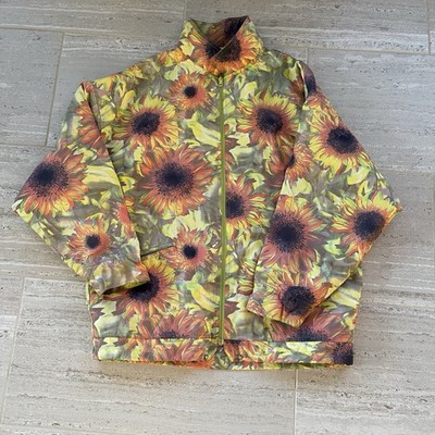 VINTAGE 90s OXBOW Sunflower Coat Jacket M Made In France Surf Rave oversized