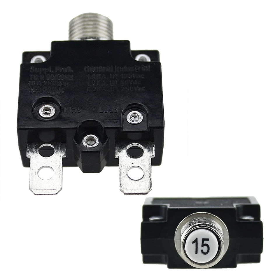 Thermal Circuit AC DC 15A Boat Industrial Overcurrent Protection Panel Mounting - Image 2 of 4