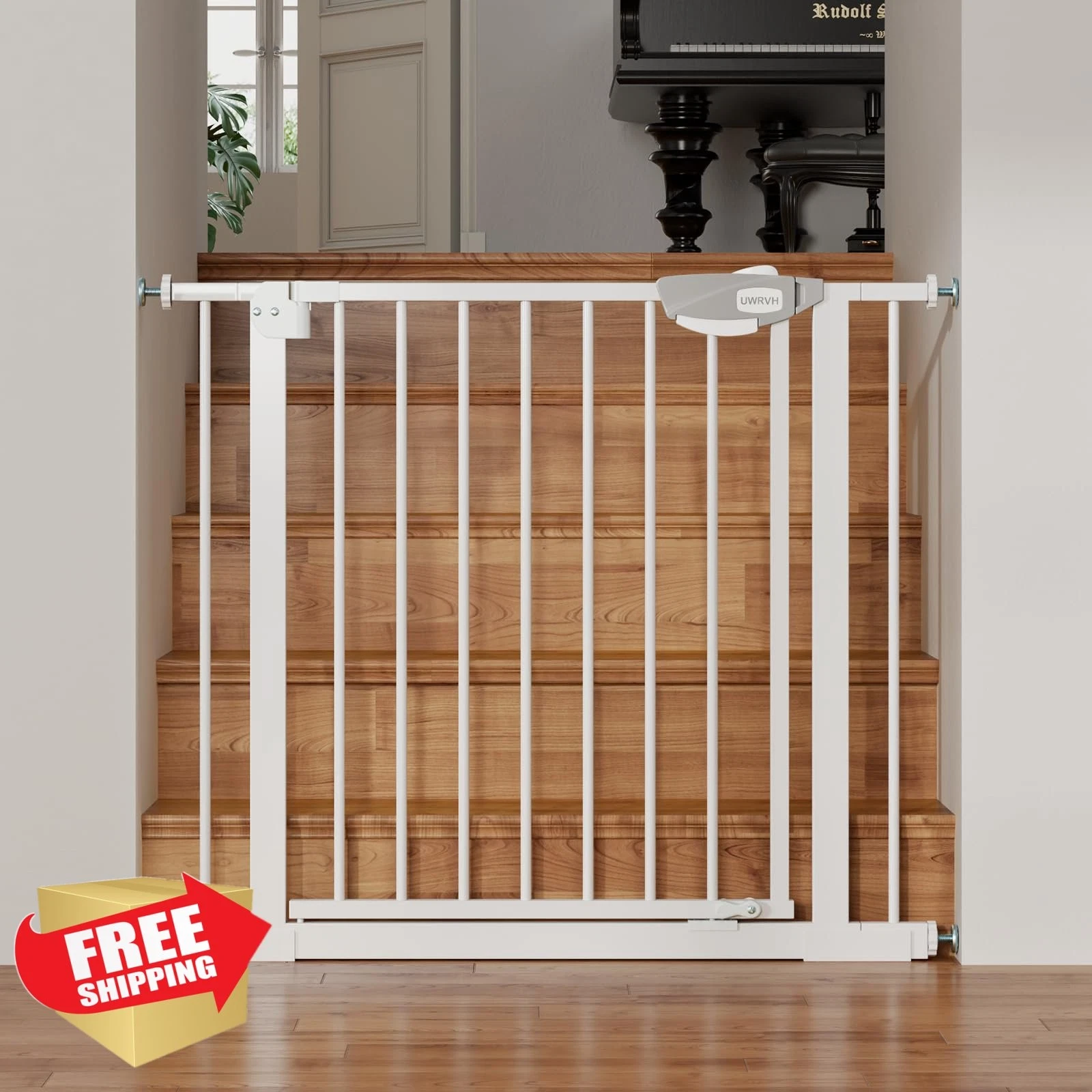 UWRVH Baby Gate White 30"Tall 29"-39" Wide