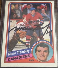 1984-85 O-Pee-Chee MARIO TREMBLAY #274 🔥 Canadiens 🔥 FANTASTIC Autograph 🧨🔥