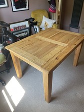 Farmhouse Kitchen Table | Solid Oak |Extendable Dining Table | Rustic Wood