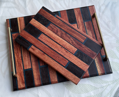 Serviertablett Set / Schneidebrett / charcuterie board Epoxy 