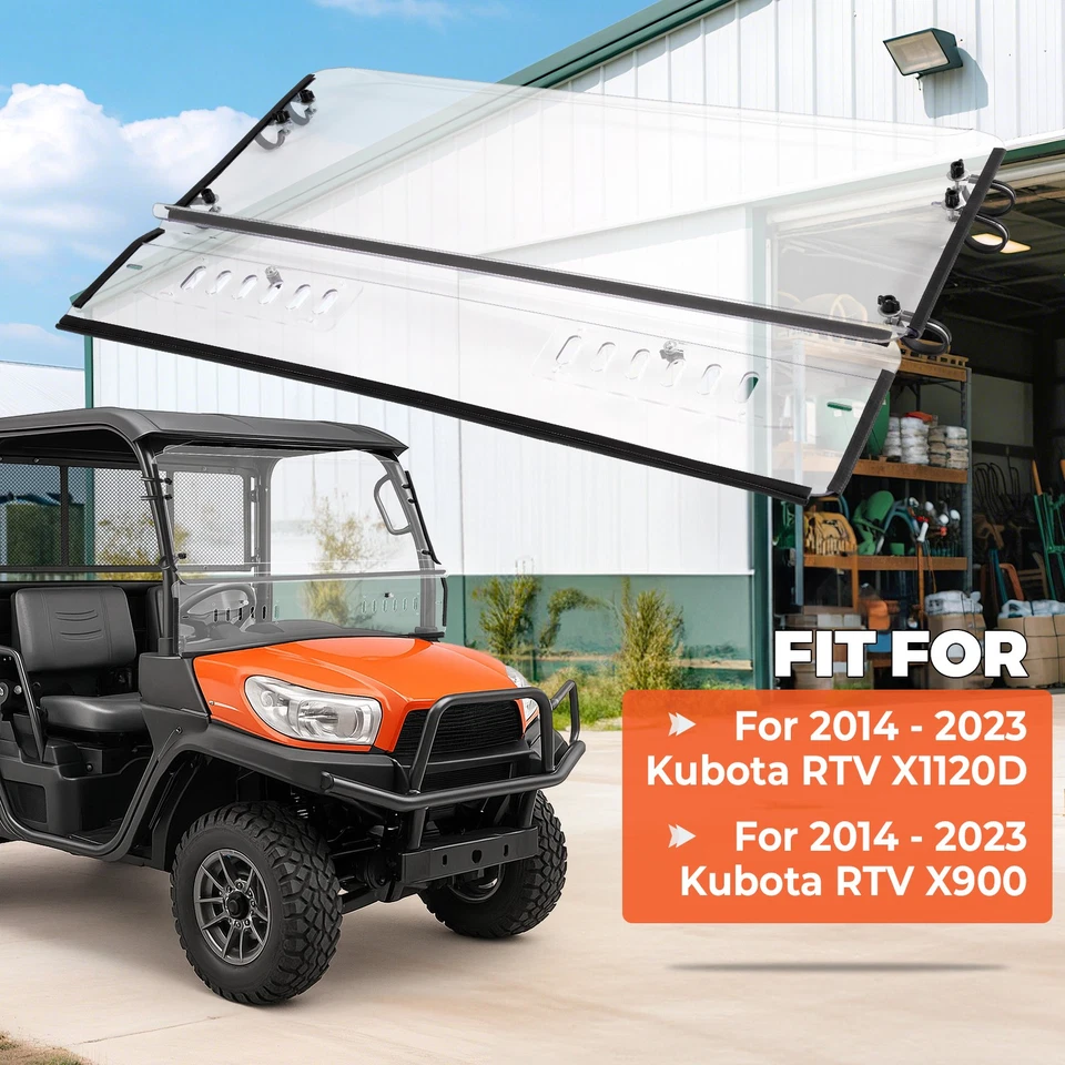 For Kubota RTV X1120D/X900 2014-2023 Front Windshield - Hard Clear Windscreen Foto 4 de 4