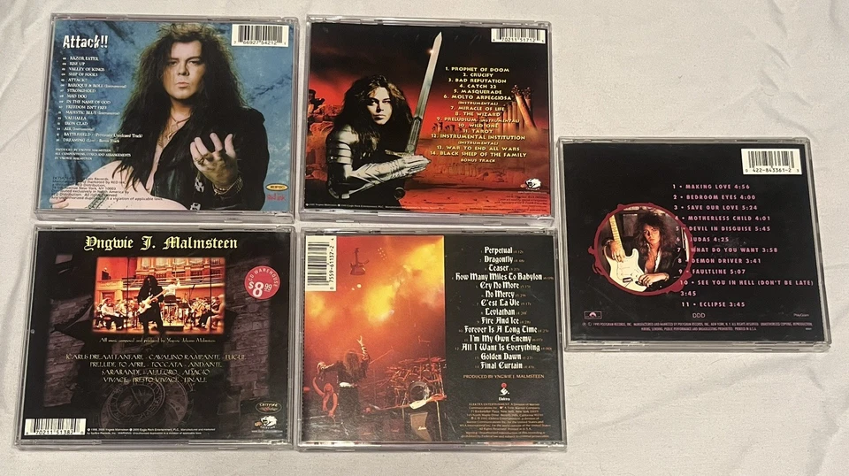 Yngwie Malmsteen CD Lot of 5 - Attack/Fire and Ice/Eclipse/War to End/Concerto Foto 3 de 3