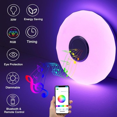 18W LED RGB Deckenlampe Dimmbar Bluetooth Musik Lautsprecher App Fernbedienung