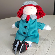 Eden Madeline Plush Doll Vintage 1980 Small Teal Coat Ice Skates MPN PA-3816F