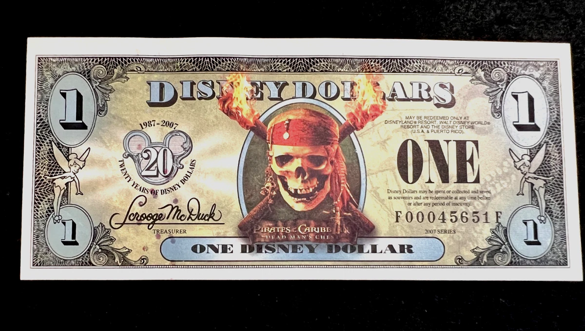 Pirates of the Caribbean Disney Dollars (1968-Now) for sale | eBay