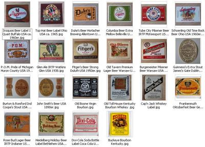 Flaschen Etiketten Bottle Lables Bier Whiskey Coca Cola Label Etikett 1890-1960