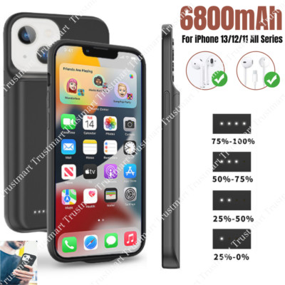 6800mAh Battery Charger Case For iPhone 13 12 Mini 11 Pro Max Power Bank Cover