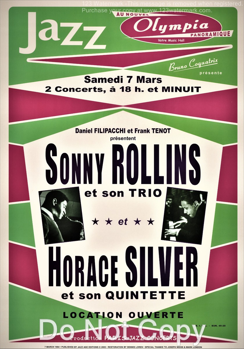 ◼️5枚セット◼️JAZZ◼️SonnyRollins他◼️未使用◼️非売品◼️ポスター Sonny Rollins Horace Silver poster Jazz Show concert 12