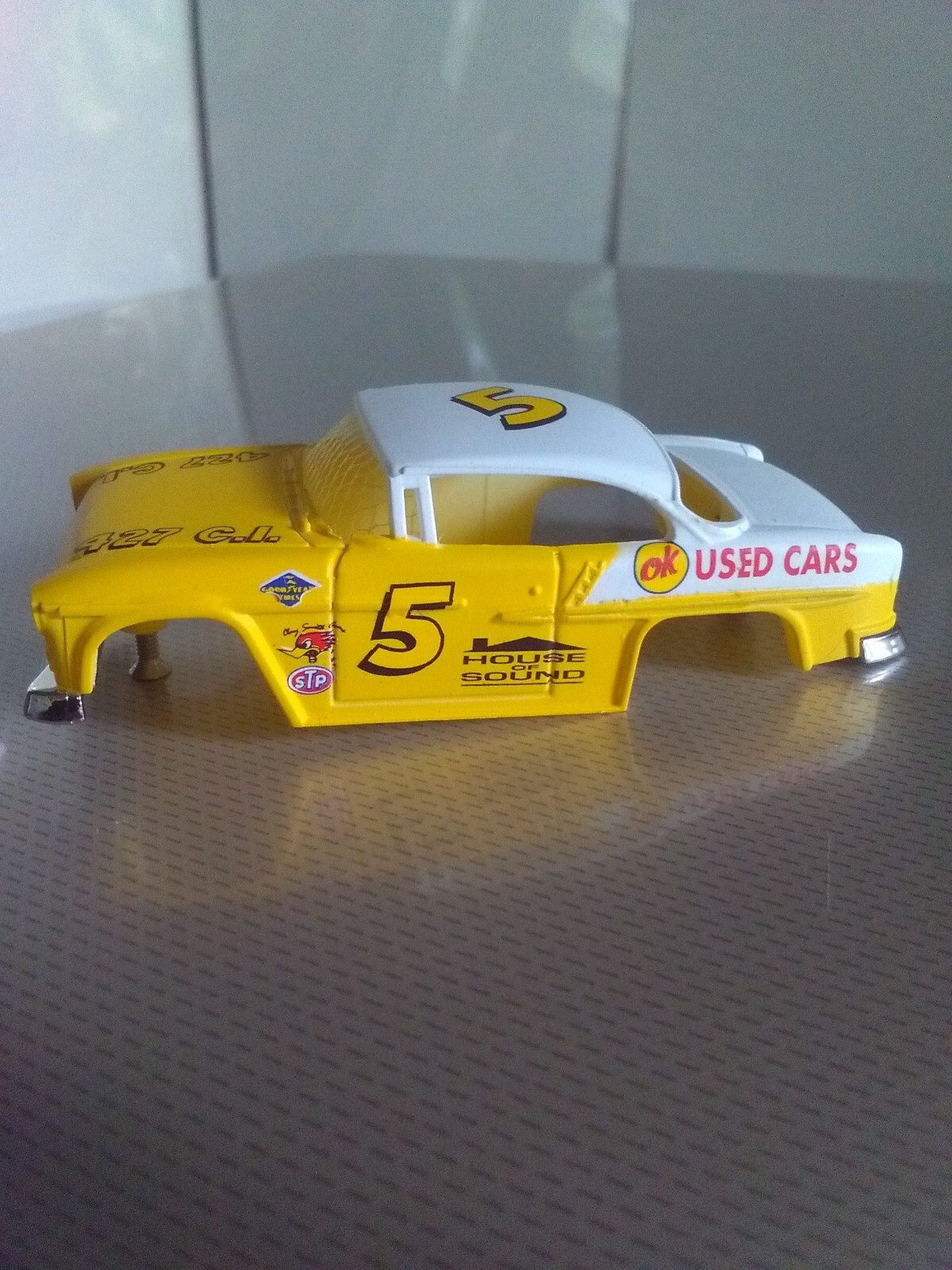 DASH HO SLOT CAR '55 CHEVY BEL AIR HANDCRAFTED CUSTOM BODY 5 YELLER