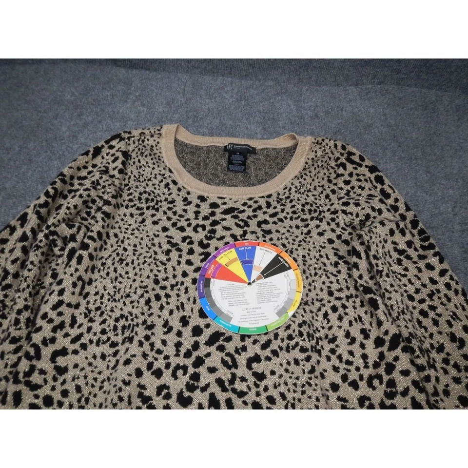 Suéter INC International Concepts Talla Grande 2X Estampado Leopardo Manga Larga Foto 2 de 4