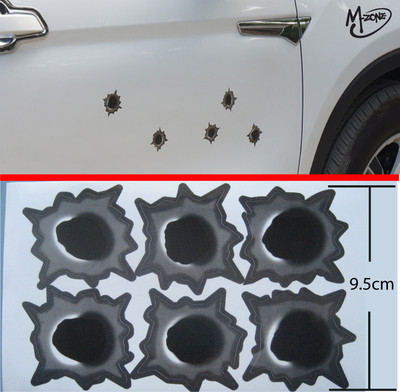 Keystone Bullet Decals 3 Pcs Fake Bullet Hole Stickers - Waterproof Vinyl Decals For Car, Laptop, Window (Black, Glossy) Fake Bullet Holes For Cars - Foto 3
