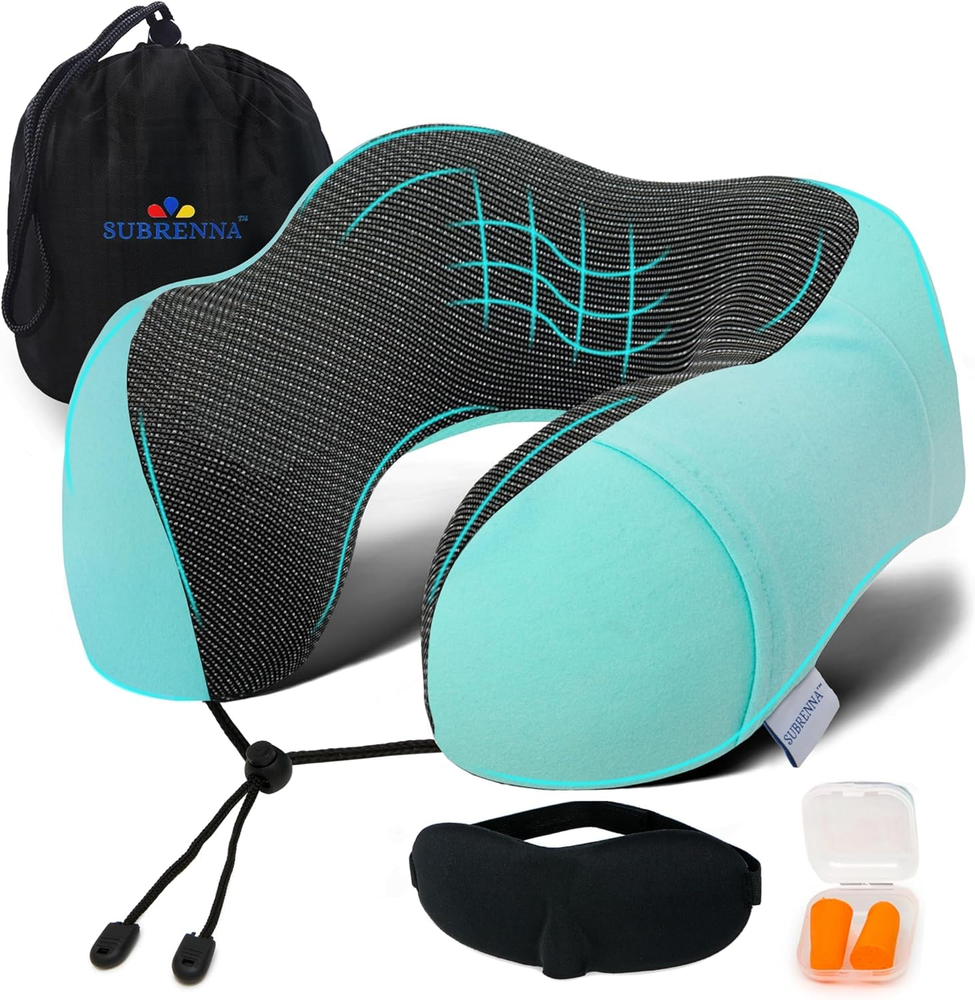 Adjustable Memory Foam Travel Pillow for Neck Support & Comfort