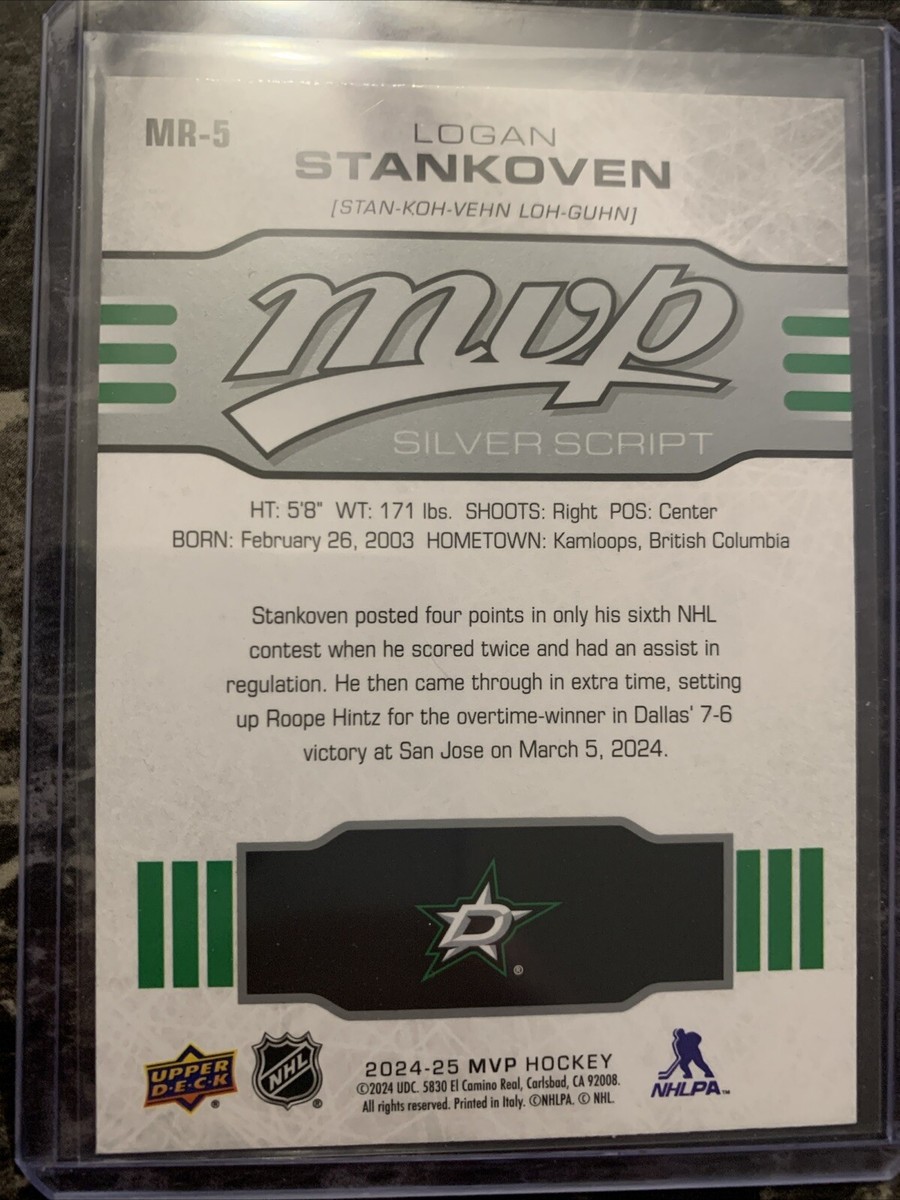 Logan Stankoven 2024-25 MVP Hockey Mr-5 Silver Script | eBay