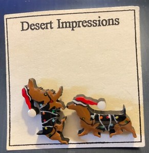 Desert Impressions Australian Terrier Dog Christmas Earrings Barbara Hansford VG