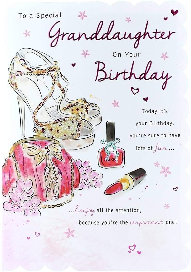 Granddaughter Happy Birthday Greeting Card With Verse