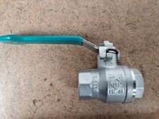 Trinkwasser Kugelhahn 1/2" IG, PN 40, messing, Hebelgriff grün, DVGW