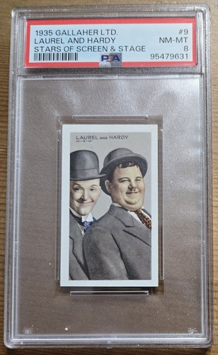 1935 Gallaher,Laurel and Hardy, PSA 8!  Stars Of Screen and Stage! Auction!