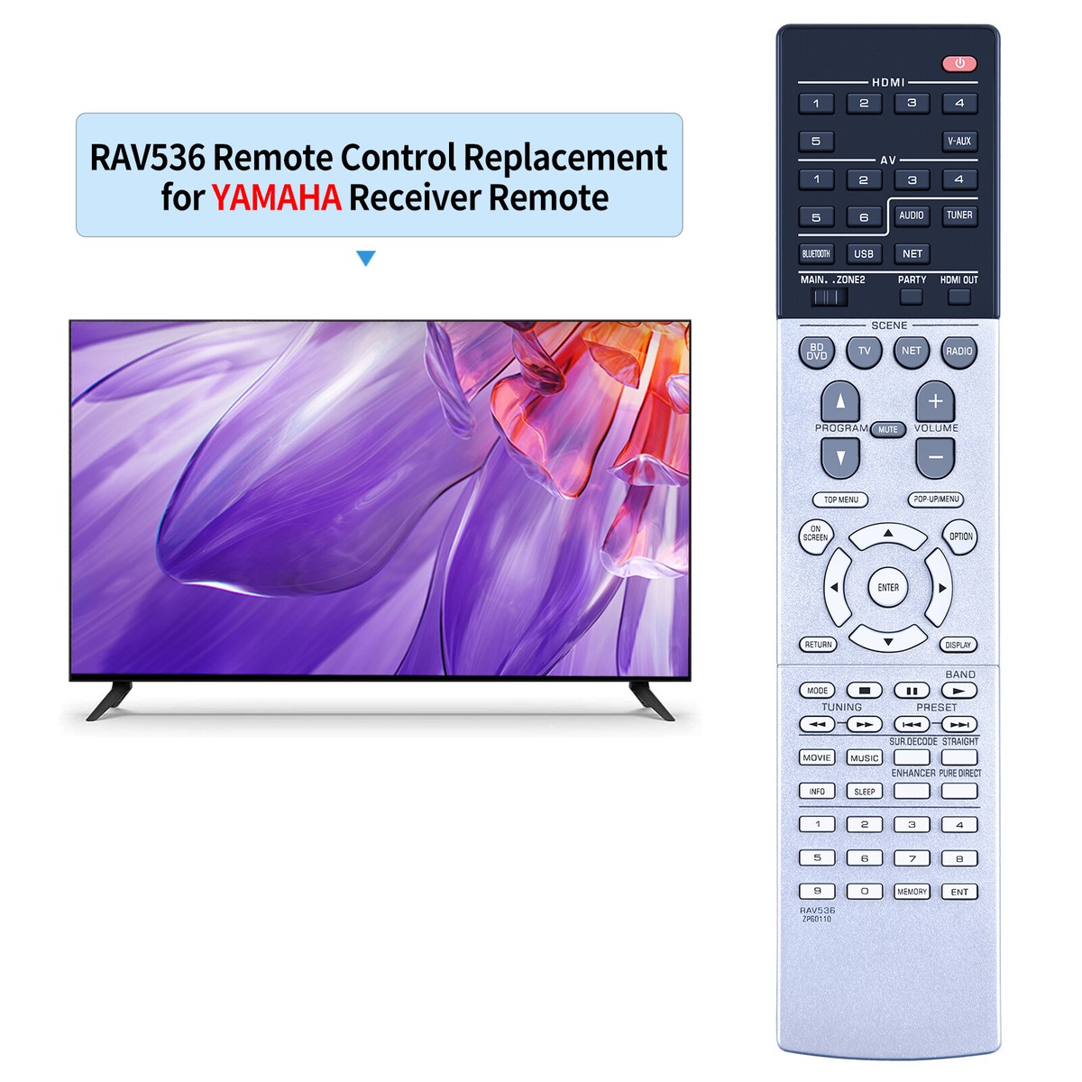 For Yamaha Remote Control RAV536 ZP60110 RX-V679 RX-V779 HTR-6068