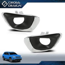 Fog Light Trim Fit For 2014-2017 Jeep Compass Set of 2 Driver and Passenger Side