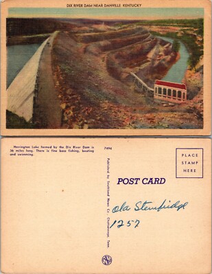 Dix River Dam and Herrington Lake Danville Kentucky KY Postcard