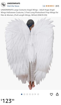 Underwraps Full-Length  Angel Wings Halloween, Props And More