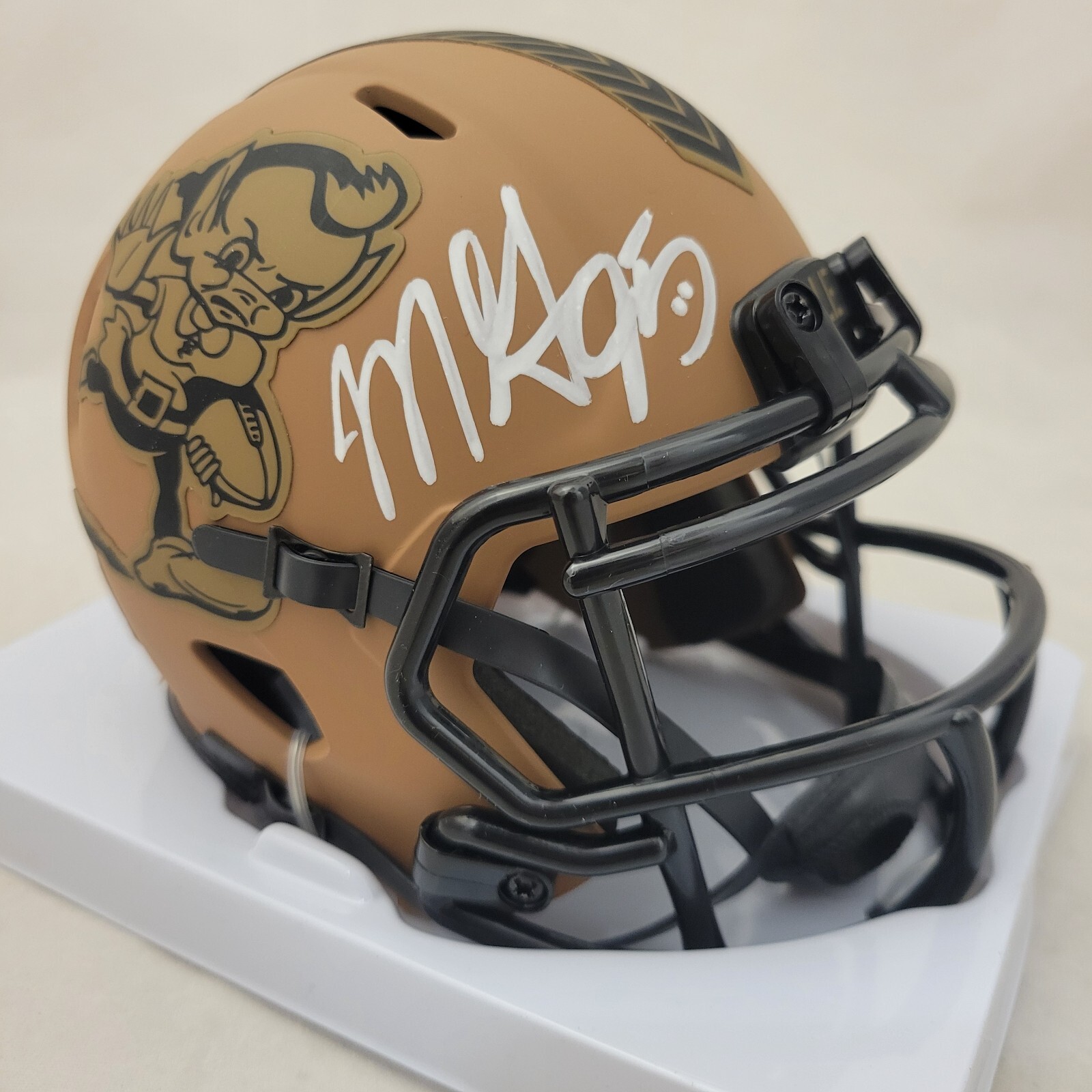 MYLES GARRETT Autographed Signed Cleveland Browns STS 2 SPEED MINI HELMET BECKETT QR 