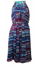 New 2118 Sangria Womens Chain-Neckline Printed Shift Dress Multi Color Size 6