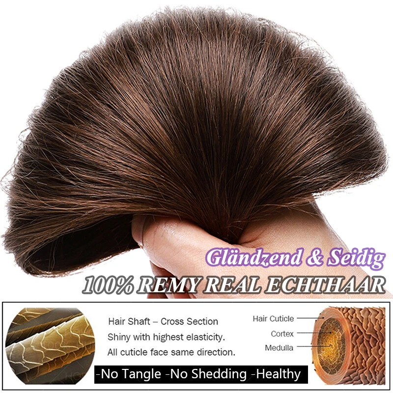 Dick 100% Remy Echthaar Clip In Human Haar Extensions Haarverlängerung 8 Tressen - Bild 4 von 4