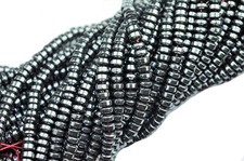 16 Inch Strand of Tiny Hematite Rondelle Beads 4MM PERFECT Spacers 