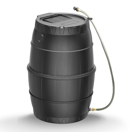 SQUEEZE master 50 Gallon Rainwater Collection Barrel-BPA Free Home Rain Catcher